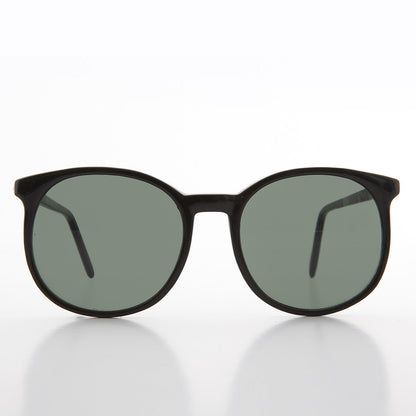 Oversized Black Round Schoolboy Vintage Sunglass - Margo