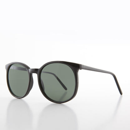 Oversized Black Round Schoolboy Vintage Sunglass - Margo