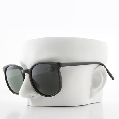 Oversized Black Round Schoolboy Vintage Sunglass - Margo