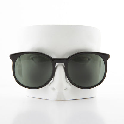Oversized Black Round Schoolboy Vintage Sunglass - Margo