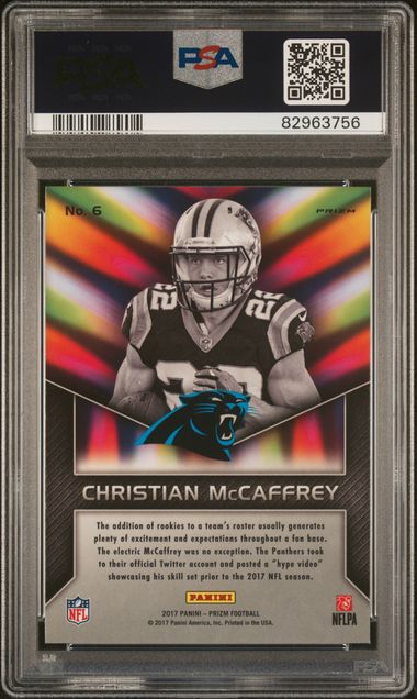 Graded 2017 Panini Prizm Christian McCaffrey #6 Instant Impact Rookie RC Football Card PSA 10 Gem Mint