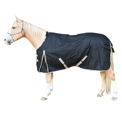 AJ Tack 1200D Horse Turnout Blanket with Storage Bag - Black