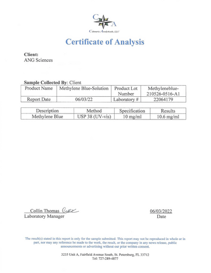 Methylene Blue 1% - USP (Pharmaceutical) Grade - 60ml - Triathlete Store