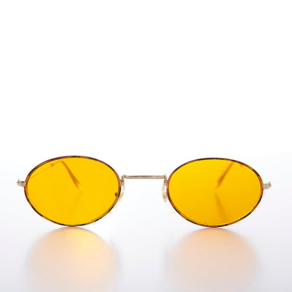 Oval Yellow Lens Vintage Sunglass - Mellow