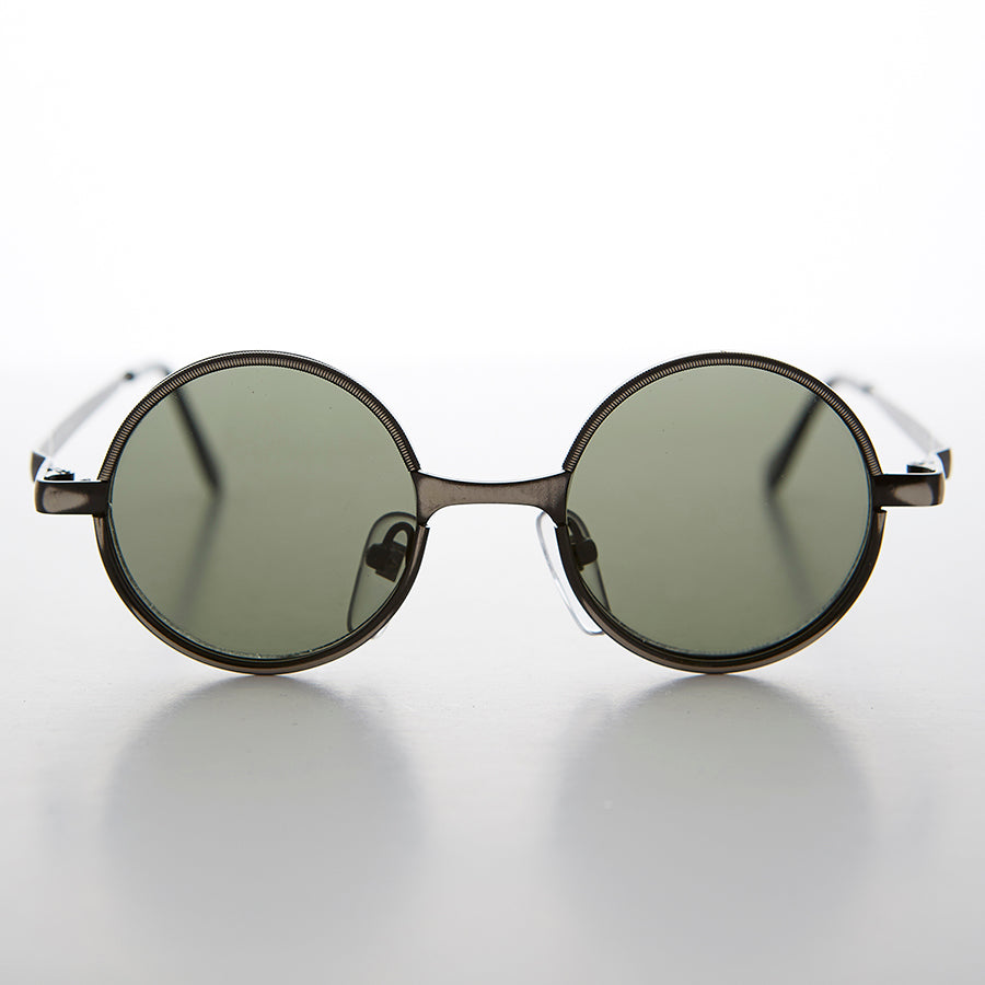 Round Metal Hippie Vintage Steampunk Sunglasses - Merlin