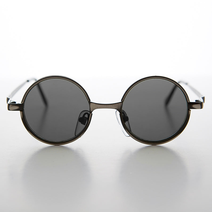 Round Metal Hippie Vintage Steampunk Sunglasses - Merlin