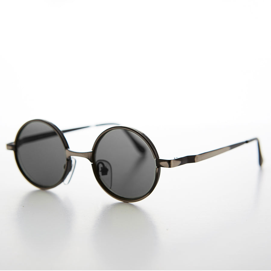 Round Metal Hippie Vintage Steampunk Sunglasses - Merlin