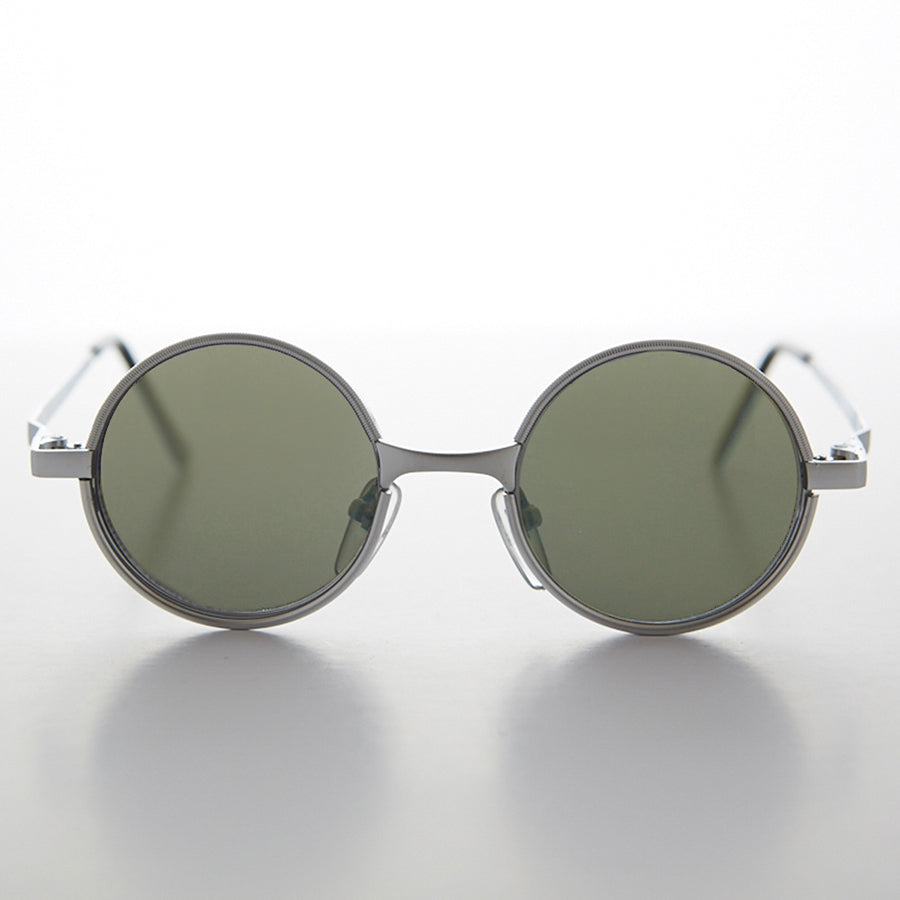Round Metal Hippie Vintage Steampunk Sunglasses - Merlin