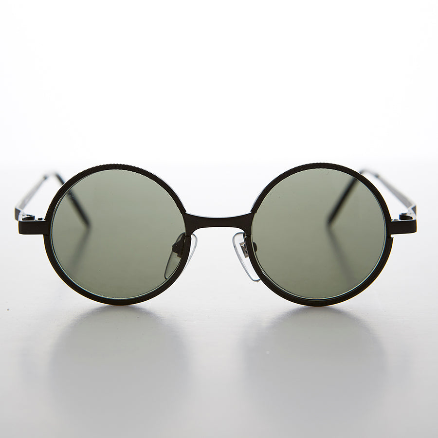 Round Metal Hippie Vintage Steampunk Sunglasses - Merlin