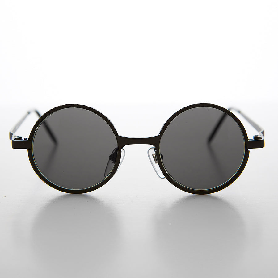 Round Metal Hippie Vintage Steampunk Sunglasses - Merlin
