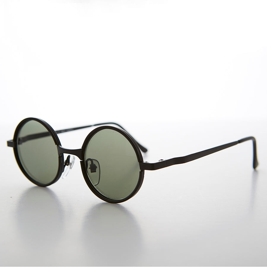Round Metal Hippie Vintage Steampunk Sunglasses - Merlin