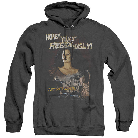 Mgm Army Of Darkness Reeeal Ugly! Mens Heather Hoodie Black Officially Licensed