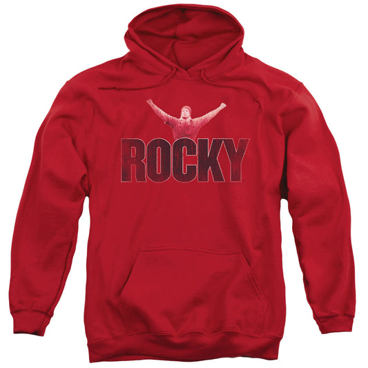 Rocky Victory Distressed Mens Hoodie Red Officially Licensed