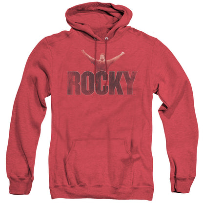 Rocky Victory Distressed Mens Heather Hoodie Red Officially Licensed