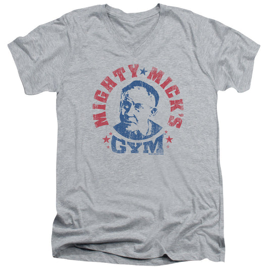 Rocky Mighty Micks Gym Mens Slim Fit V-Neck T Shirt Athletic Heather Officially Licensed