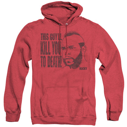 Rocky Iii Kill You To Death Mens Heather Hoodie Red Officially Licensed