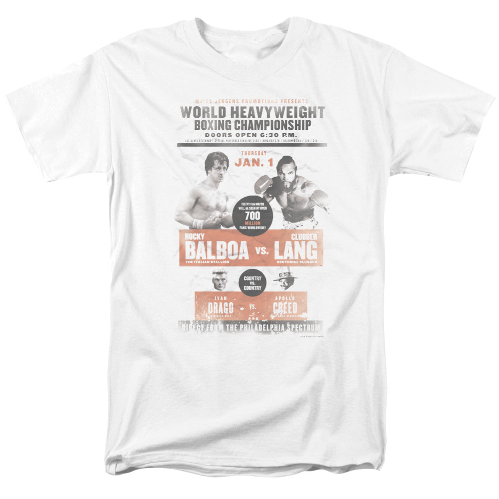 Rocky Iii Vs Clubber Poster Mens T Shirt White Officially Licensed