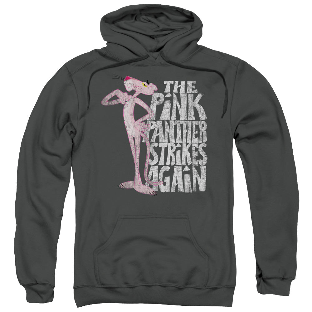 Pink Panther Strikes Again Mens Hoodie Charcoal Officially Licensed