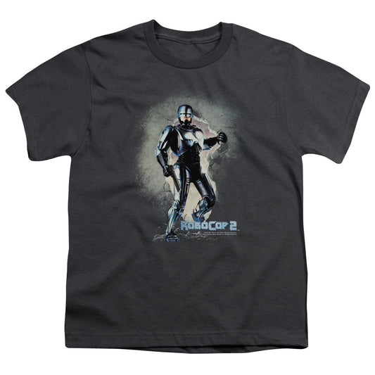 Robocop Break On Through Kids Youth T Shirt Charcoal Officially Licensed
