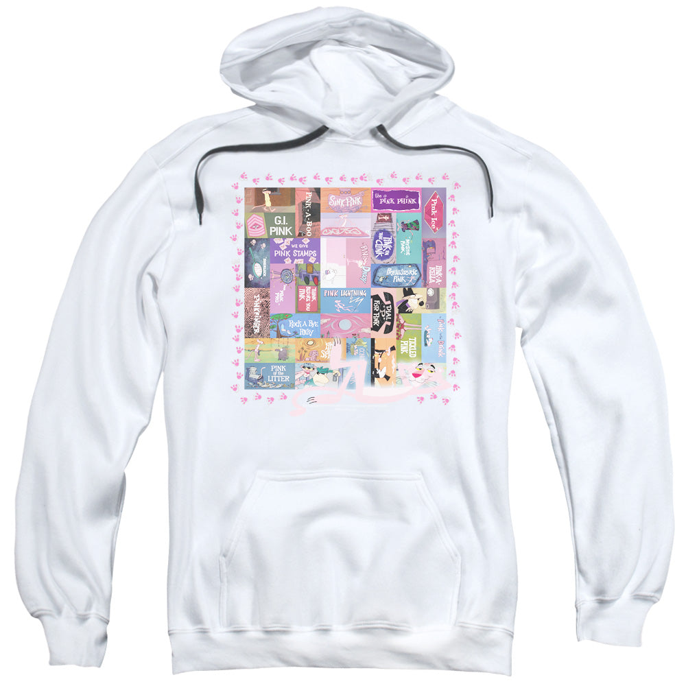 Pink Panther Vintage Titles Mens Hoodie White Officially Licensed