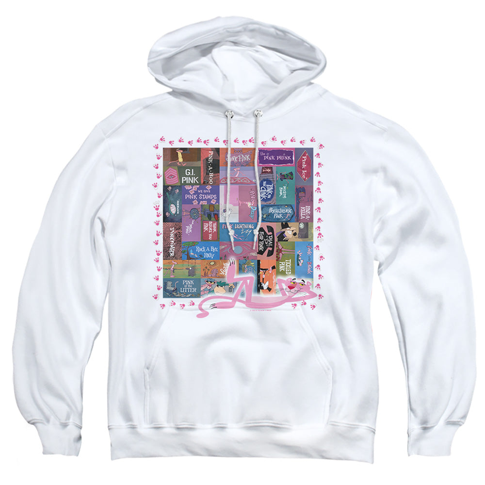 Pink Panther Vintage Titles Mens Hoodie White Officially Licensed