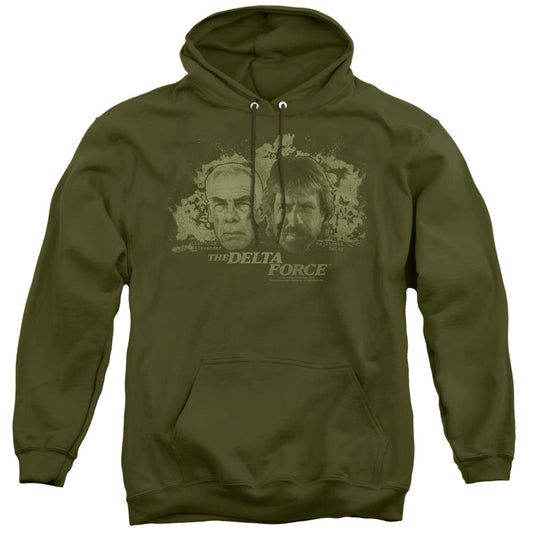Delta Force Explosion Mens Hoodie Military Green Officially Licensed
