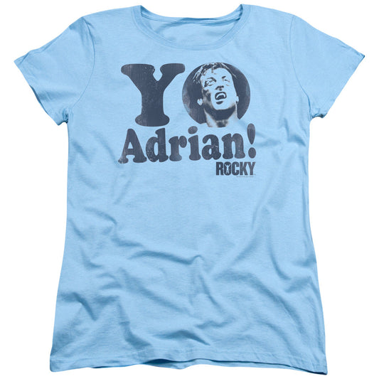 Rocky Yo Adrian Womens T Shirt Light Blue Officially Licensed