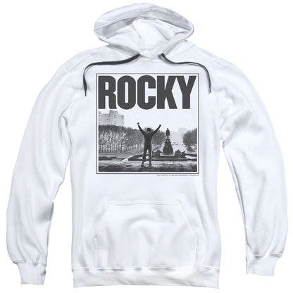 Rocky Top Of The Stairs Mens Hoodie White Officially Licensed