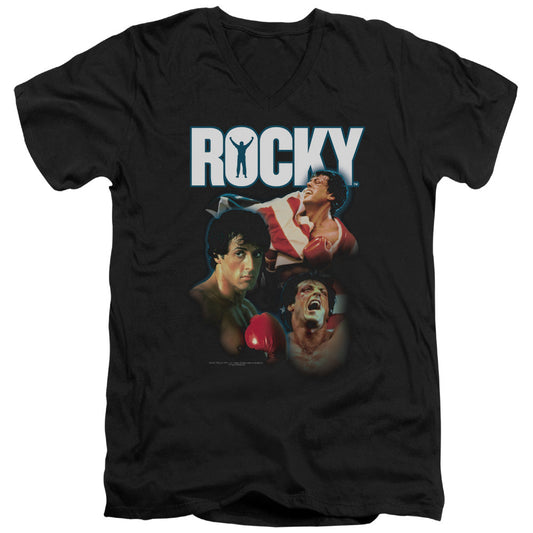 Rocky I Did It Mens Slim Fit V-Neck T Shirt Black Officially Licensed