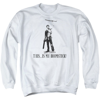 Army Of Darkness Boomstick! Mens Crewneck Sweatshirt White Officially Licensed