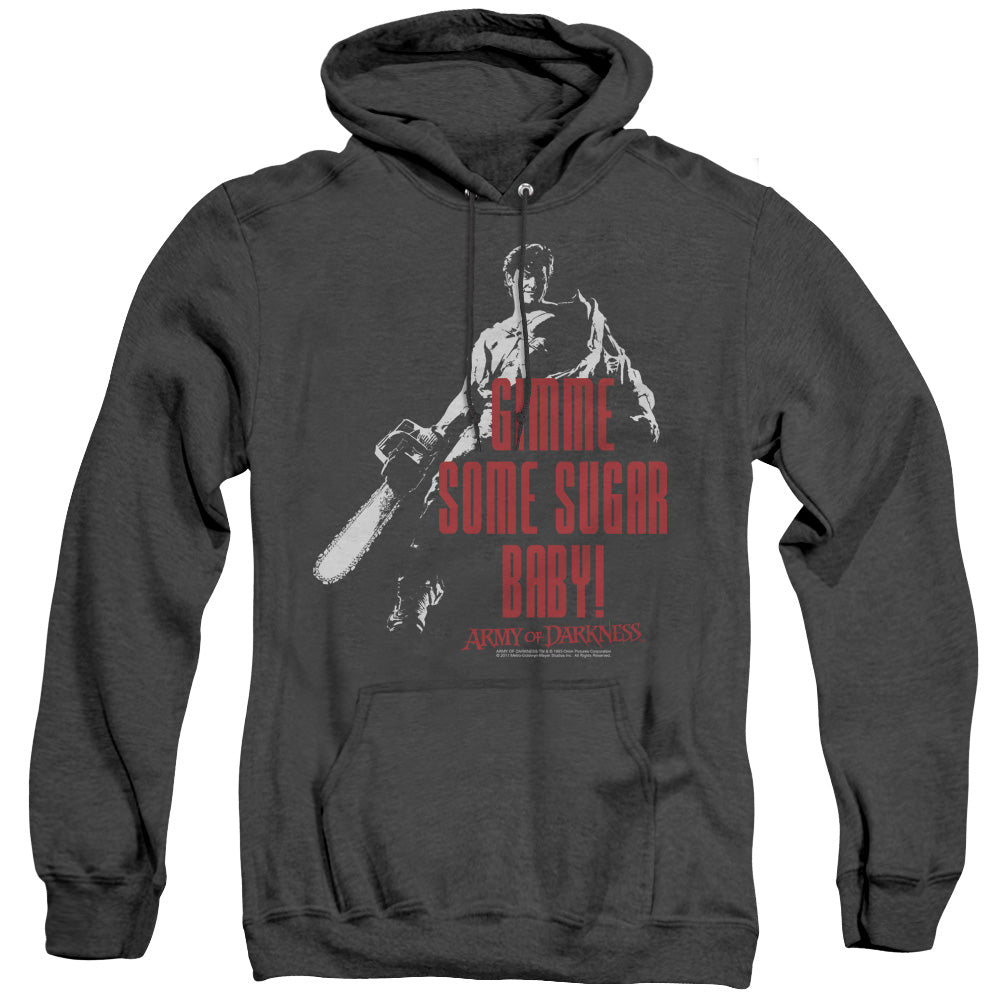 Army Of Darkness Sugar Mens Heather Hoodie Black Officially Licensed