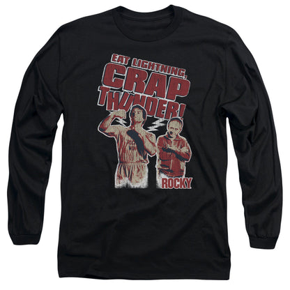 Rocky Eat Lightning Mens Long Sleeve Shirt Black Officially Licensed Officially Licensed