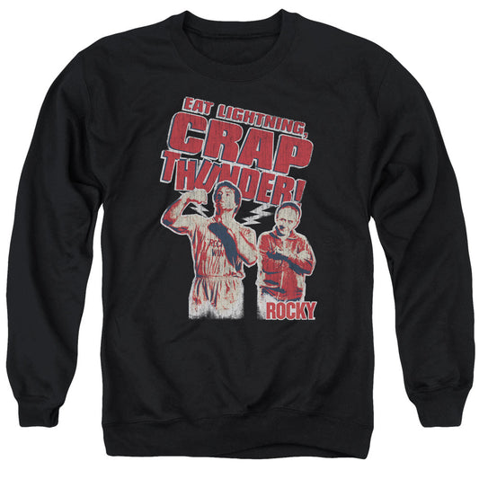 Rocky Eat Lightning Mens Crewneck Sweatshirt Black Officially Licensed