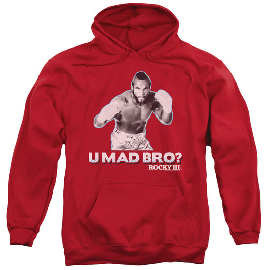 Rocky Iii U Mad Bro Mens Hoodie Red Officially Licensed