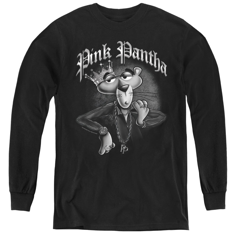 Pink Panther Pink Pantha Long Sleeve Kids Youth T Shirt Black Officially Licensed