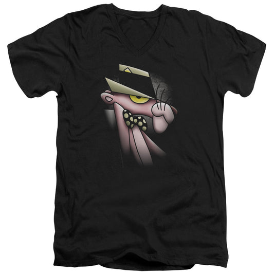 Pink Panther Ooth Panther Mens Slim Fit V-Neck T Shirt Black Officially Licensed