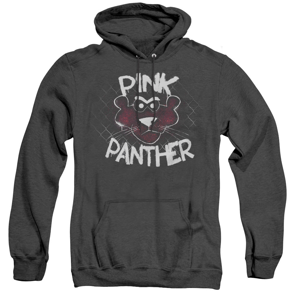 Pink Panther Spray Panther Mens Heather Hoodie Black Officially Licensed