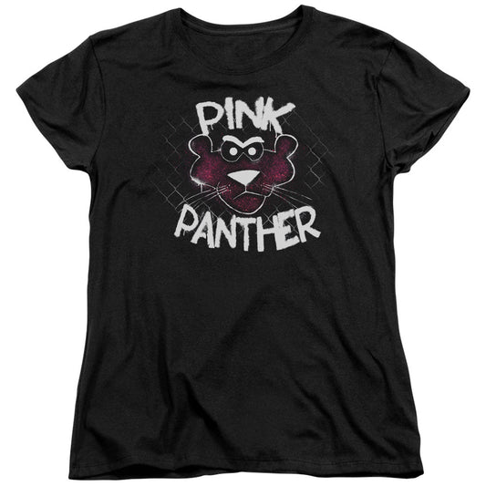 Pink Panther Spray Panther Womens T Shirt Black Officially Licensed
