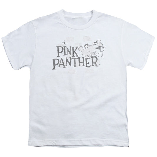 Pink Panther Sketch Logo Kids Youth T Shirt White Officially Licensed