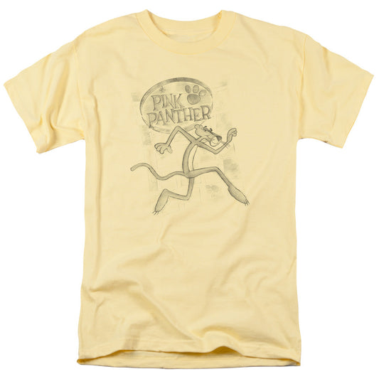 Pink Panther Catch Me Mens T Shirt Yellow Officially Licensed