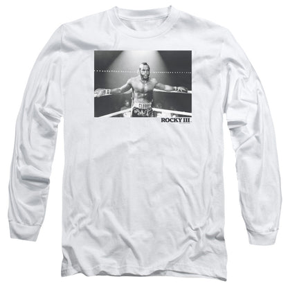 Rocky Iii Clubber Square Mens Long Sleeve Shirt White Officially Licensed Officially Licensed
