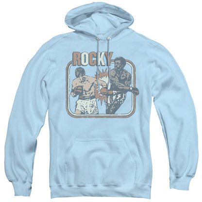 Rocky Big Fight Mens Hoodie Light Blue Officially Licensed
