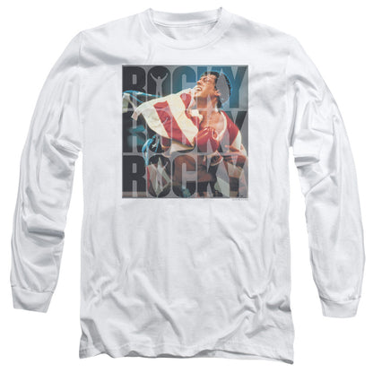Rocky Chant Mens Long Sleeve Shirt White Officially Licensed Officially Licensed