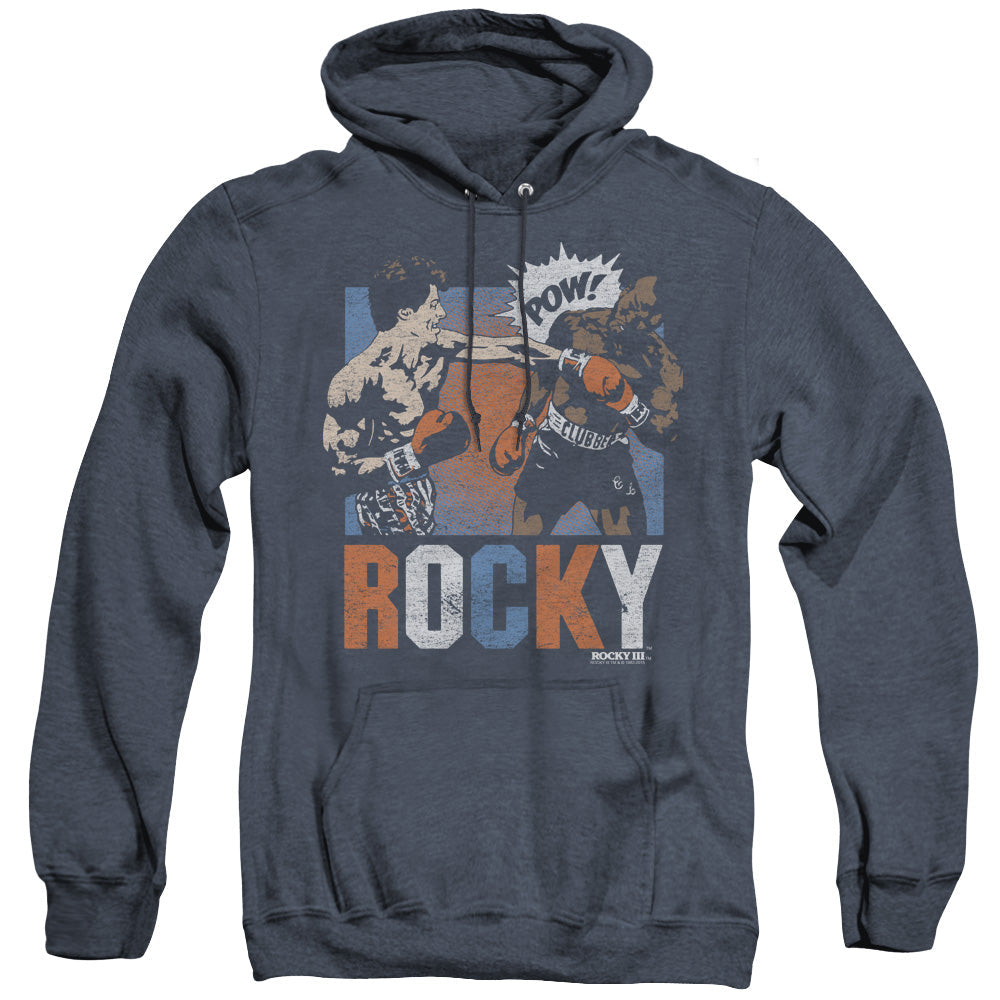 Rocky Rocky Pow Mens Heather Hoodie Navy Officially Licensed