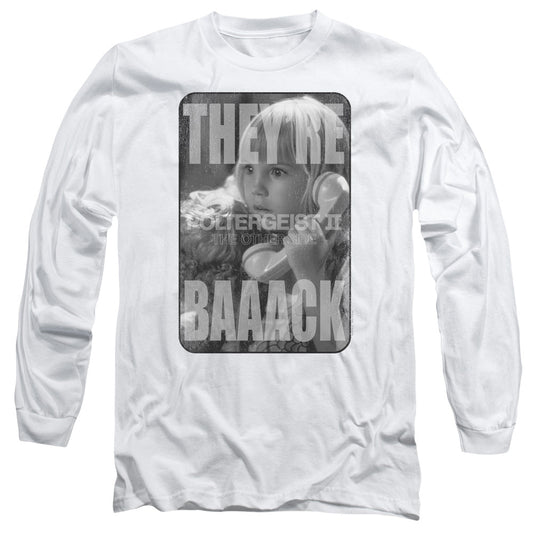 Poltergeist Ii Logo Mens Long Sleeve Shirt White Officially Licensed
