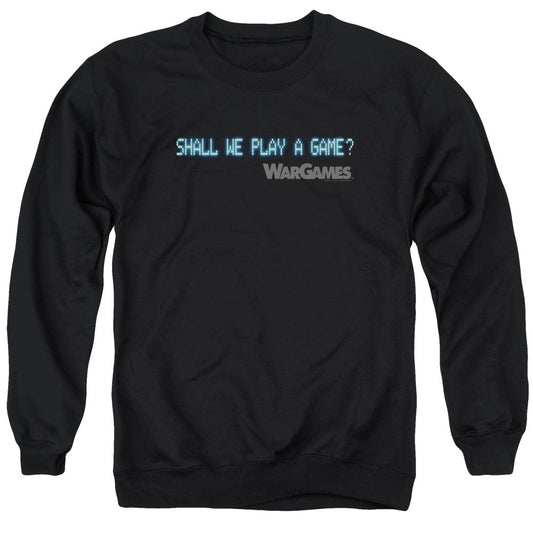 Wargames Shall We Mens Crewneck Sweatshirt Black Officially Licensed