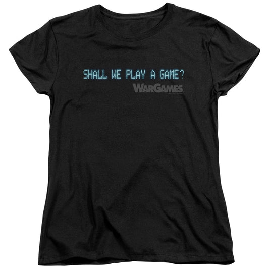 WarGames Shall We Womens T Shirt Black Officially Licensed