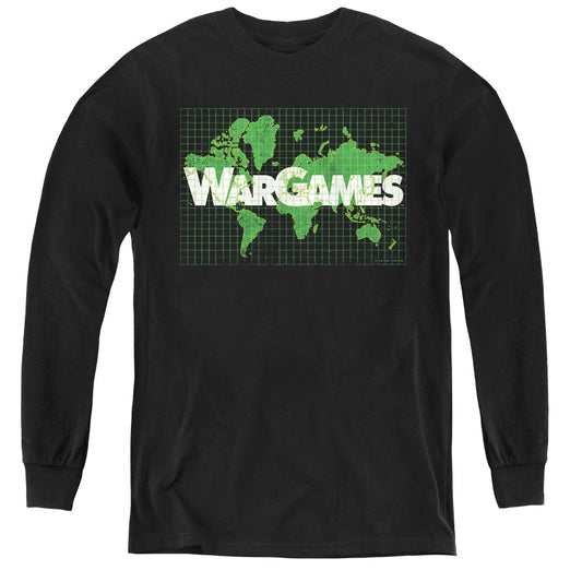 WarGames Game Board Long Sleeve Kids Youth T Shirt Black Officially Licensed