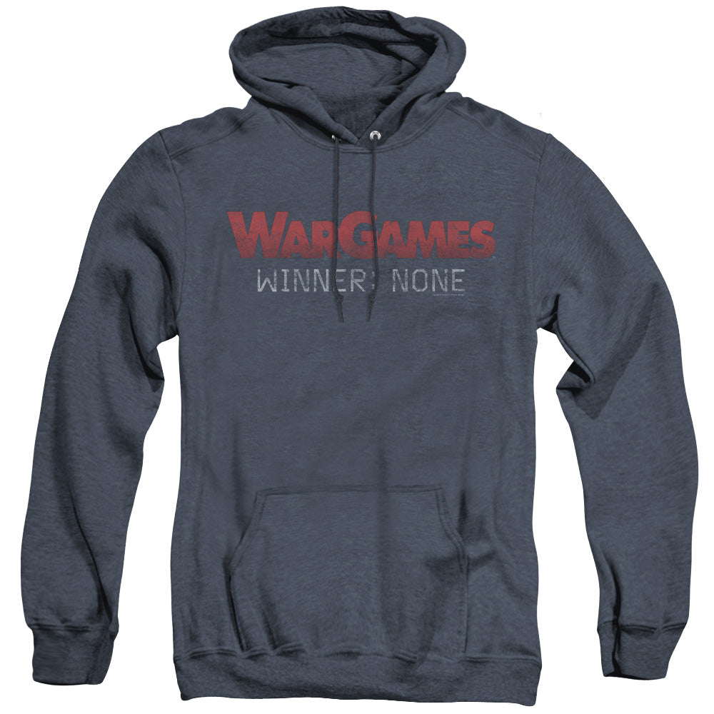 Wargames No Winners Mens Heather Hoodie Navy Officially Licensed