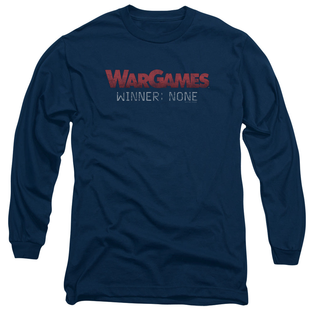 WarGames No Winners Mens Long Sleeve Shirt Navy Blue Officially Licensed